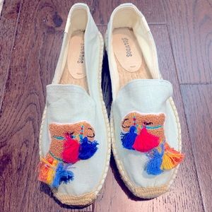 Soludos Tassel Camel Smoking Slipper Size 6.5